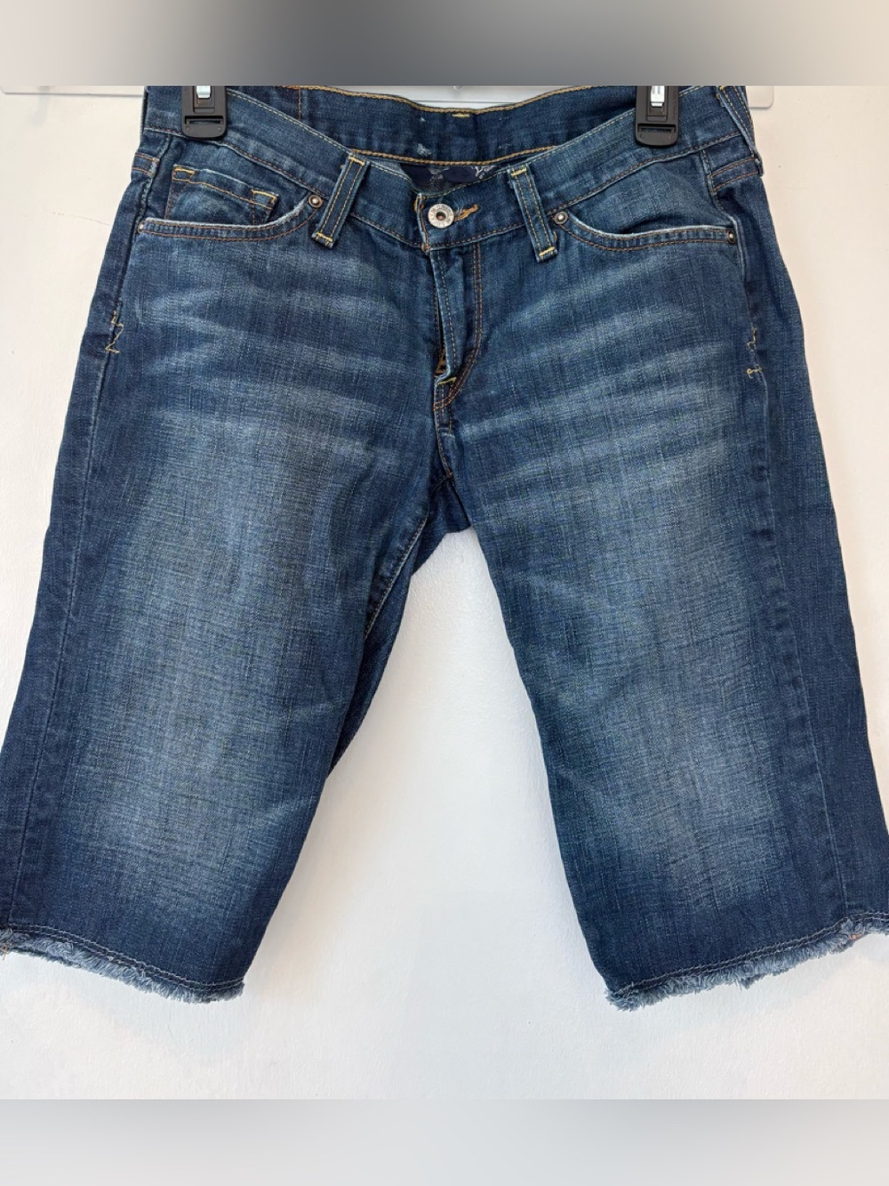 Lucky Brand womens jr Dark Blue Washed Jean Shorts